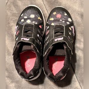 FILA little girls shoes size 10. Black floral